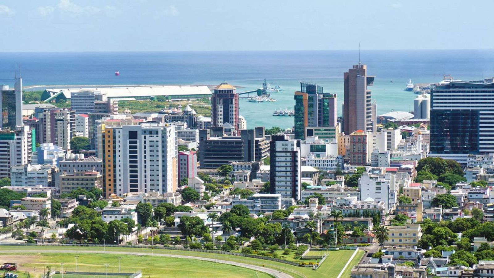 Aerial view of Port Louis, Mauritius